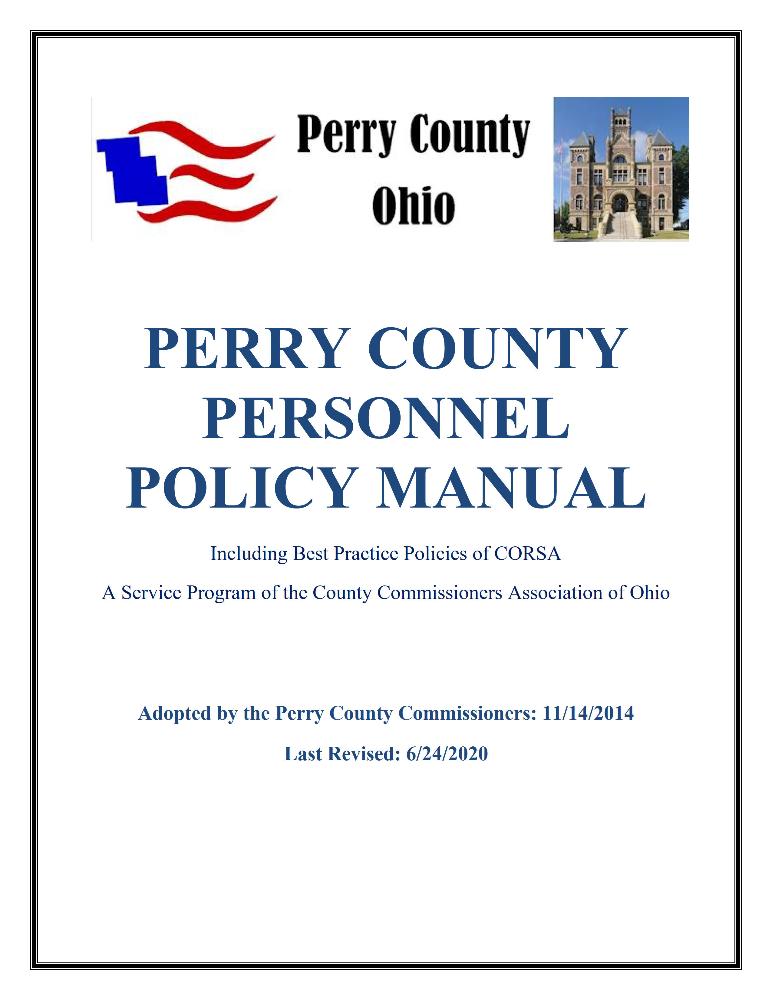 Updated Perry County Personnel Policy Manual to Revision  06/24/2020